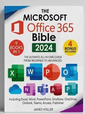 Microsoft Office 365 Bible 2024 Large Guide Book Excel Word PowerPoint NEW